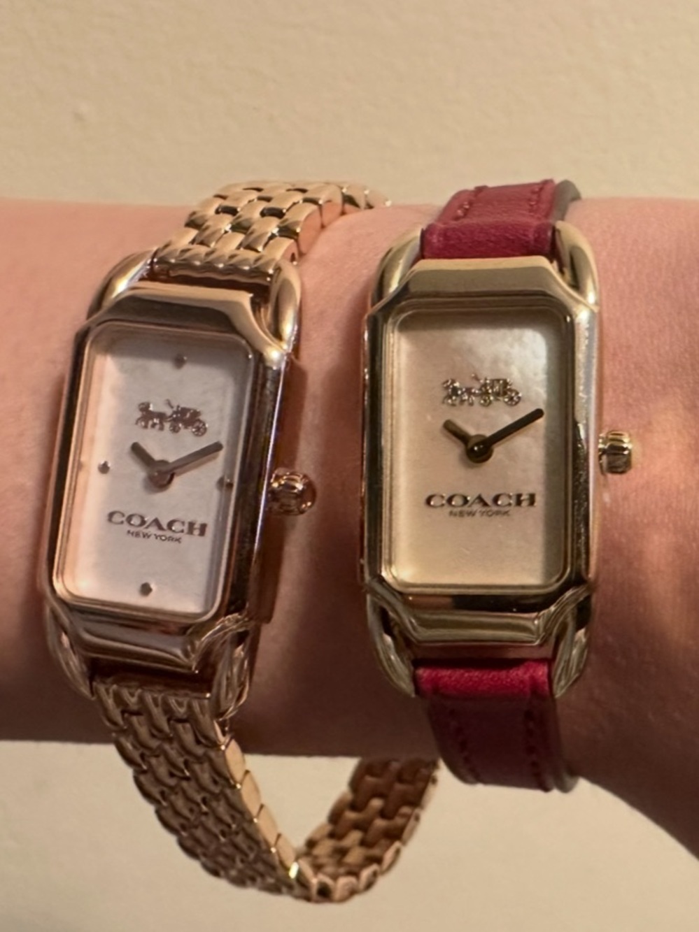 Coach Cadie Gold-Tone Bracelet Rectangular Watch
